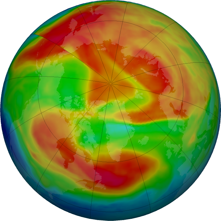 Arctic ozone map for 01 March 2019